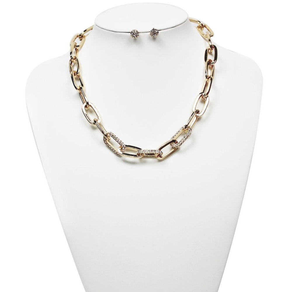 Ceil Collection "Chain Link" Choker/Earring Set
